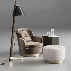 Minotti jacques armchair pouf